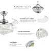 Ludomide Modern Crystal Ceiling Fan Light Fandelier LED Dimmable Retractable Fan Chandelier with Remote for Bedroom Living Room - 4 of 4