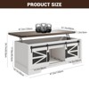 47.2" Farmhouse Rustic Lift-Top Coffee Table – Multifunctional Design with Sliding Barn Door - 2 of 4