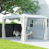 Outsunny 13' x 10' Outdoor Retractable Pergola with Sun Shade Aluminum Louvered Top, Pergola with Canopy, Curtains, and Netting - 2 of 4