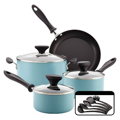 Farberware Reliance 12pc Aluminum Nonstick Cookware Set Aqua