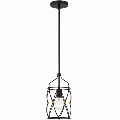 Crystorama Lighting Zucca 1 - Light Pendant in  English Bronze/Antique Gold