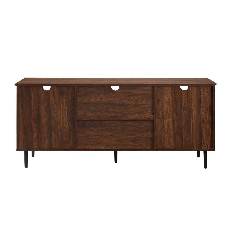 Modern Wood and Glass Door Console TV Stand for TVs up to 65" - Saracina Home, 5 of 11
