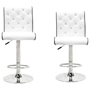 Best Master Furniture,Swivel Bar Stool With Crystal and Tufted Look (Set of 2) - 1 of 4