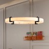 DOMETOUR Modern LED Pendant Light, 24-Inch Round, Adjustable Height, Marble Finish, Dimmable for Dining Room, Kitchen Island, Living Room - 3 of 4