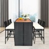 Tangkula 7 Pieces Outdoor Rattan Wicker Dining Table Set with Cushions - 2 of 4