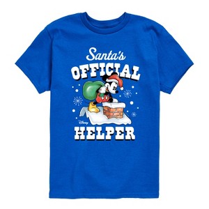 Boys' - Disney - Mickey Mouse Santas Official Helper Christmas Short Sleeve Graphic T-Shirt - 1 of 4