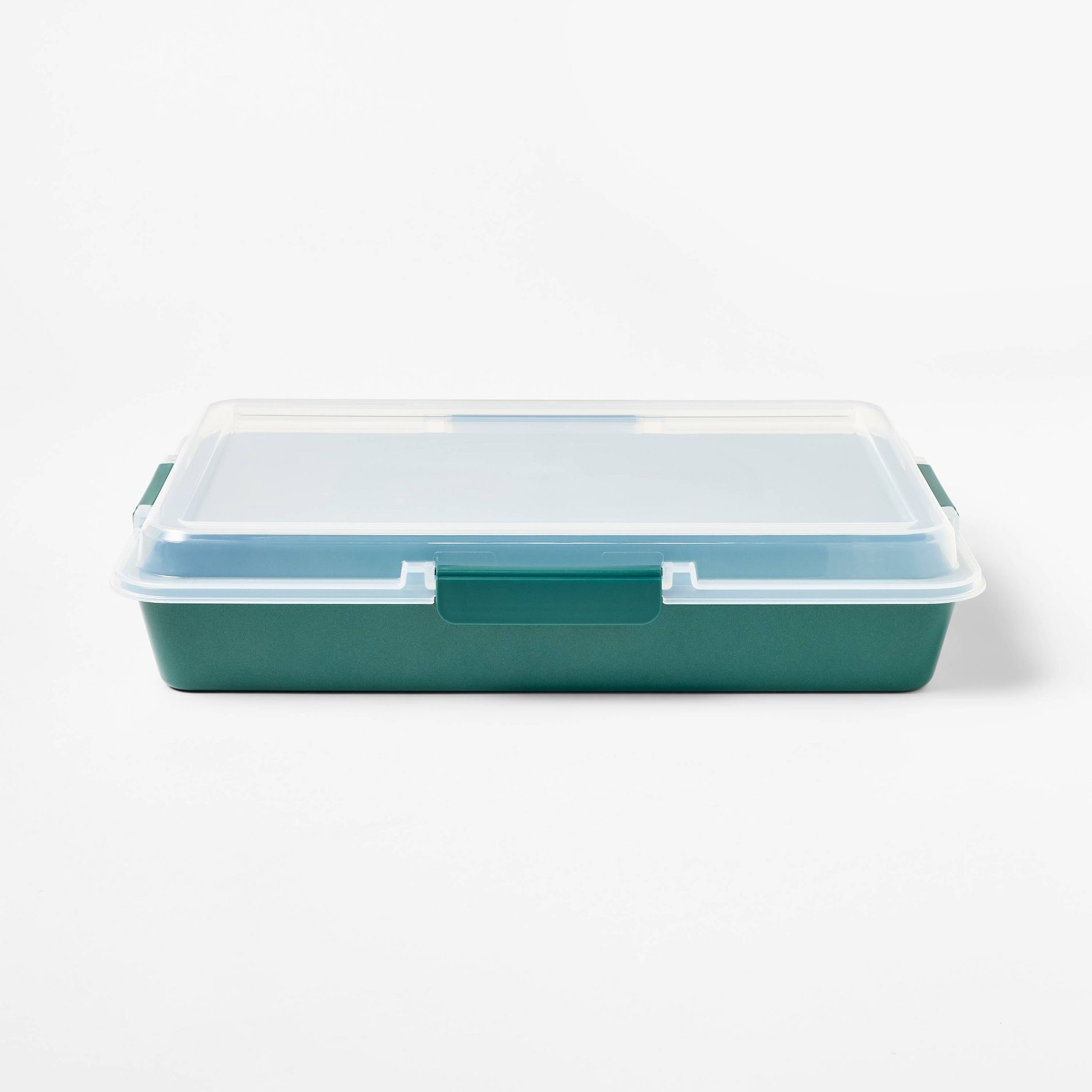 9"x13" Nonstick Aluminized Steel Cake Pan Set with Lid Dark Green - Figmint™