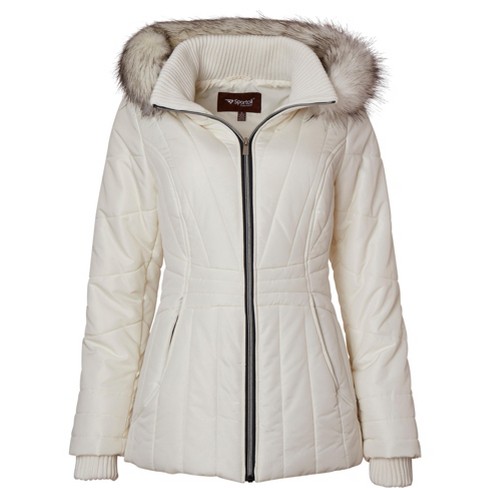 Womens Winter Coats Faux Fur Lining Parka With Fur Hood