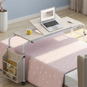Acekool Overbed Table with Wheels, Adjustable Height & Length, Heavy-Duty Mobile Laptop Cart & Dining Table for Bedroom, Hospital, Home, Living Room - 1 of 4