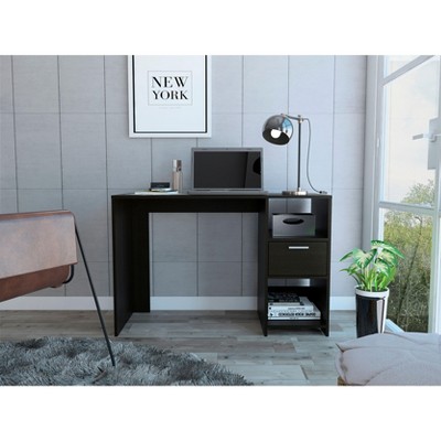 NicBex Home Office Desk 17.04" L Modern Writing Desk with 2 Open Storage Shelves, Drawer and Wooden Desktop for Office, Study, Living Room