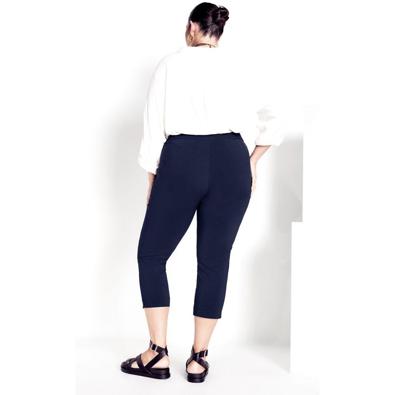 Women's Plus Size Super Stretch Crop Pant - navy | AVENUE, 2 of 5