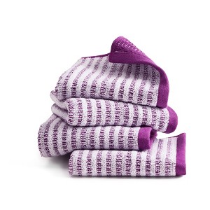 TOWN & COUNTRY PLAY 4-Piece Striped Reversible Terry Brights Washcloth Set - 1 of 4
