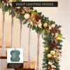 6FT Pre-Lit Christmas Garland with Lights,Pre-Lit Xmas Garland,Battery Operated Garland with Pine Cones, Berries,for Stairs Fireplace Front Door - 2 of 4