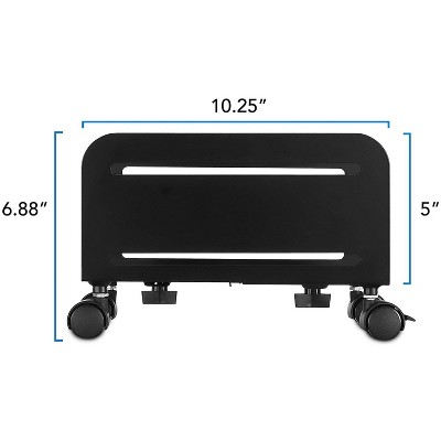 Adjustable Black Steel CPU Cart with Wheels