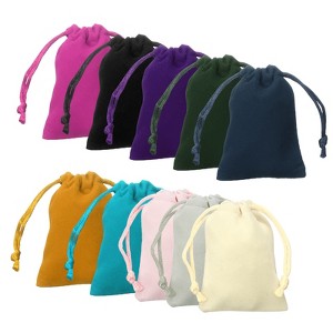 Unique Bargains Velvet Reusable Soft Jewelry Headphone Candy Drawstring Gift Bags 20 Pcs 2" x 2.8" - 1 of 4