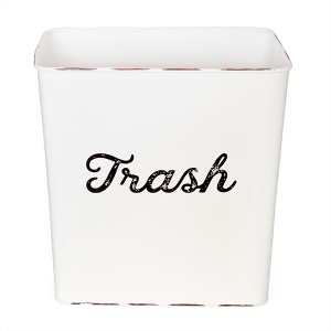 AuldHome Design 3.5gal Enamel Trash Can; Modern Farmhouse Style Wastebasket for Bathroom, Bedroom, Office - 1 of 4