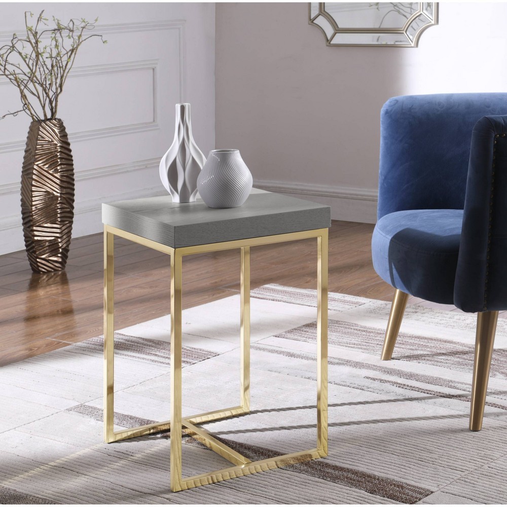 Photos - Coffee Table Lame Side Table Gray - Chic Home Design