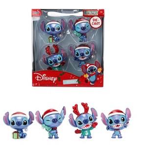 Set of 4 Diecast Figures "Disney's Stitch Christmas Edition" "Metalfigs" Series Diecast Models by Jada - 1 of 4