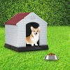 FDW 28/32/39 Inch Spacious Plastic Dog House Dog Kennel with Ventilated Roof Removable Tray - 2 of 4