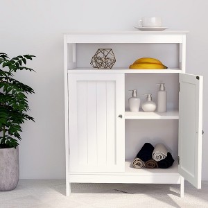 Bathroom Floor Storage Cabinet with 2 Doors Living Room Wooden Cabinet - 1 of 4