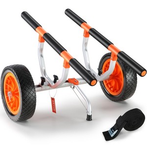 VEVOR Heavy Duty Kayak Cart, 450lbs Load Capacity, Detachable Canoe Trolley Cart with 12'' Solid Tires, Adjustable Width & Nonslip Support Foot - 1 of 4