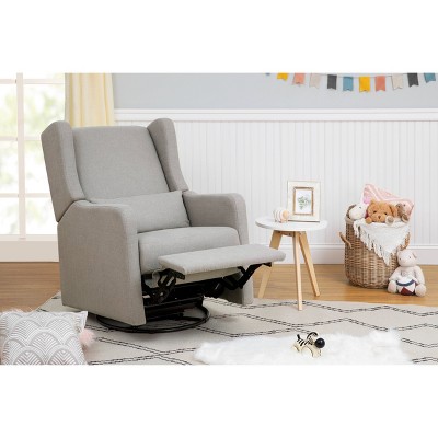 Arlo Performance Grey Linen Wood Swivel Recliner