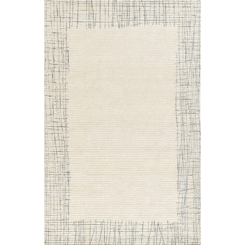 Photos - Area Rug Momeni 9'x12' Everett Nevaeh Handtufted  Ivory: Wool, Geometric & Abstract Pattern, Low Pile, Indoor Use 