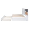PAGED Twin Size Daybed Modern Wooden Bed Frame with Trundle, Shelves, Cork Board, Blackboard and Ports for Bedroom - 3 of 4