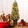 Homhougo 4.5ft Artificial Tabletop Christmas Tree with Berry Clusters & Green Pot, Ideal for Porch or Entryway Décor - 2 of 4