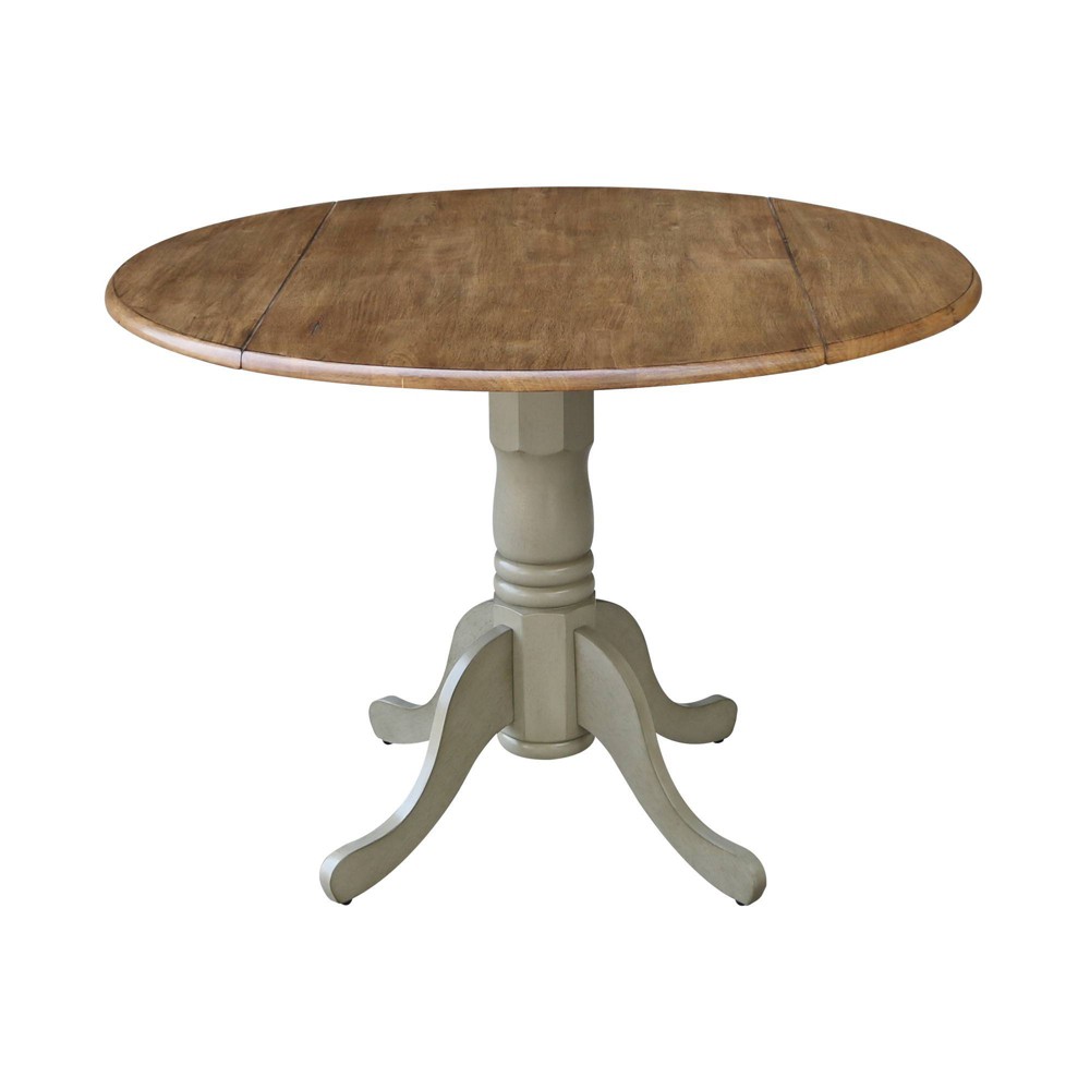 Photos - Dining Table 42" Mason Round Dual Drop Leaf Extendable  Distressed Hickory/