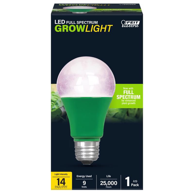 Feit Electric A19 E26 (Medium) LED Grow Light White 60 Watt Equivalence 1 pk, 1 of 2
