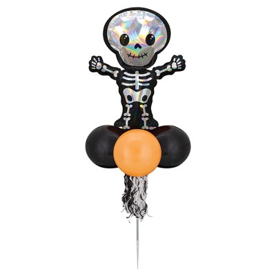 Iridescent Skeleton Balloon Yard Sign Halloween Decorative Holiday Scene Prop