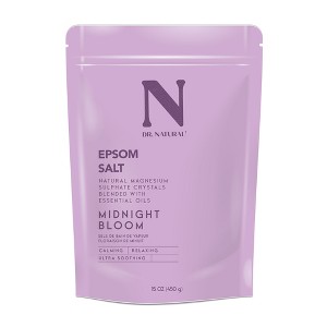 Dr. Natural Epsom Salt - Bath Salts for Stress Relief - Relaxing and Skin Softening Epsom Salt Bath Soak - Magnesium Boost - Midnight Bloom - 15 oz - 1 of 1