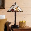 Robert Louis Tiffany Cherry Rustic Table Lamp 26" High Dark Bronze Cherry Blossom Stained Art Glass Shade for Bedroom Living Room Bedside Nightstand - 2 of 4