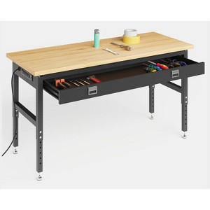 Adjustable Workbench with Pegboard Wall,2200lbs Garage Table, 28-40" Height Tool Storage for DIY Projects - 1 of 4