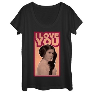 Women's Star Wars Princess Leia Quote I Love You Scoop Neck - 1 of 3
