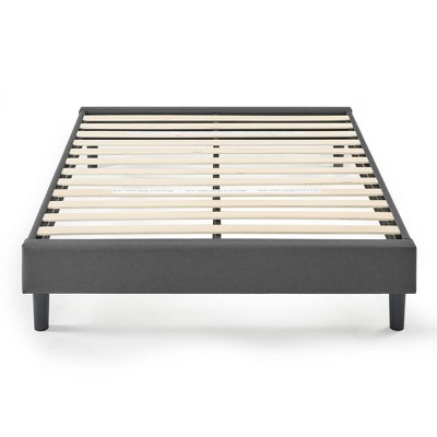 Full Curtis Upholstered Platform Bed Frame Gray - Zinus: Durable Wooden ...