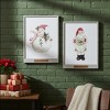 Christmas Santa and Snowman Framed Wall Signs – Set of 2 by Melrose - 2 of 3