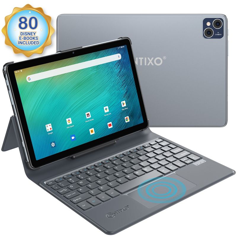 Contixo 10" Tablet 128GB with Keyboard (2023 Model), 2.0GHz Octo-Core Processor, 6GB RAM, 13MP Camera, 80+ Disney Storybooks & Google Kids Space, 1 of 17
