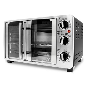 Elite Cuisine 25L French Door Toaster Oven - Black - 1 of 4