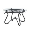 SEVOBAL Coffee Tables Two Piece Tempered Glass Coffee Table Set Round Coffee Table Design for Living Room, Black, 34.84"*34.25"*6.69" - 2 of 4