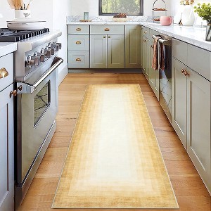 Area Rug Modern Ombre Bordered Machine Washable Rug for Living Room Bedroom Border Gradient Stain Resistant Accent Rug - 1 of 4