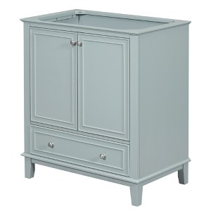 Vynxaria 30-inch Green Bathroom Storage Cabinets - Multi-functional Vanity Base without Sink - 1 of 4