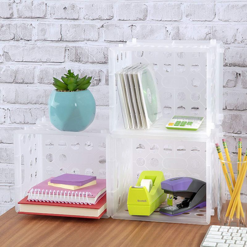 Sterilite Convenient Miniature Square Small Multi Functional Storage Solution Organizing Crate for Bedrooms, Offices, and Dorms, 4 of 5
