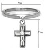 Slickblue Cross Pattern Stainless Steel Ring with CZ Stone, Smooth Finish, Lightweight, size 5–10 - 2 of 4