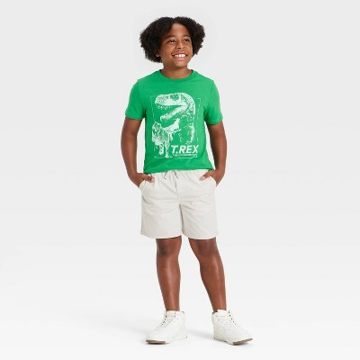 Детские Cat & Jack Boys' Short Sleeve T-Rex Dinosaur Graphic T-Shirt - Cat & Jack™ Green M — фото 4