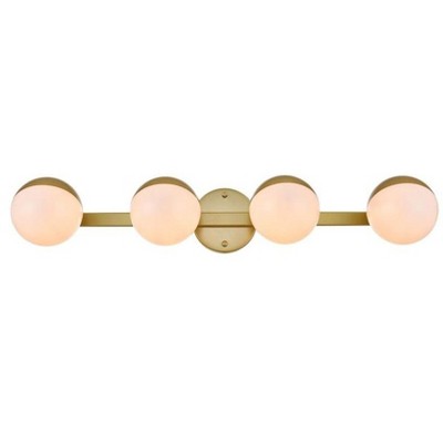 Elegant Lighting Majesty 4 light Brass and frosted white Bath Sconce