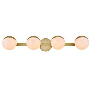 Elegant Lighting Majesty 4 light Brass and frosted white Bath Sconce - 1 of 4