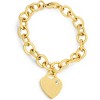 Steeltime Ladies stainless steel rolo heart bracelet adorned with swarovski crystals. Color Options: Silver, Gold - 2 of 4