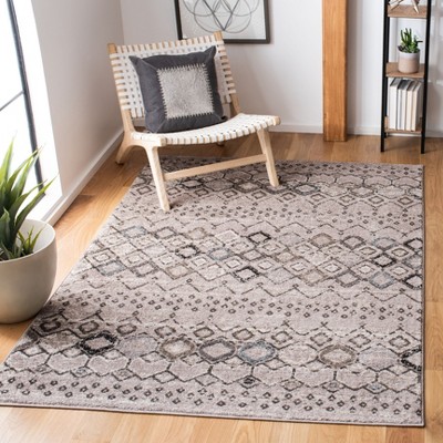 Amsterdam Light Grey and Brown Geometric Area Rug
